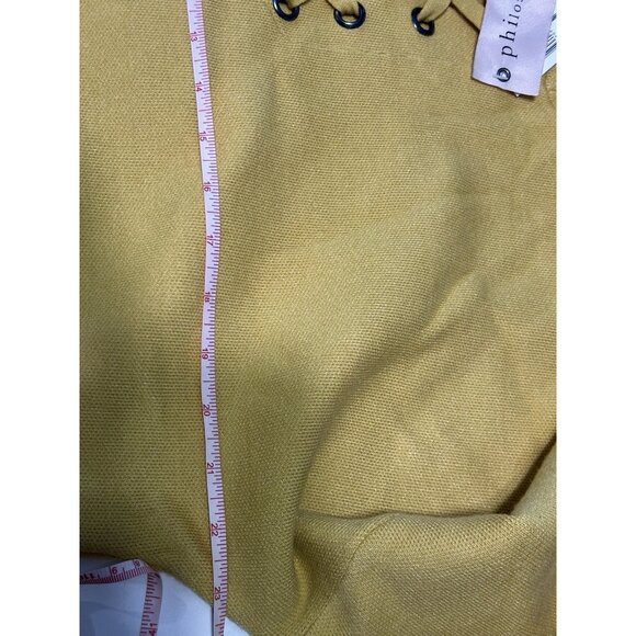 NWT Philosophy medium yellow balloon-sleeve drawstring hoodie $78 - Picture 4 of 7